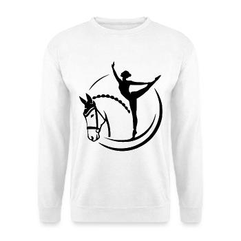 Pferdesport mit Leidenschaft - Unisex Pullover - Weiß - Vorne - Alina (178cm) & Michal (187cm)