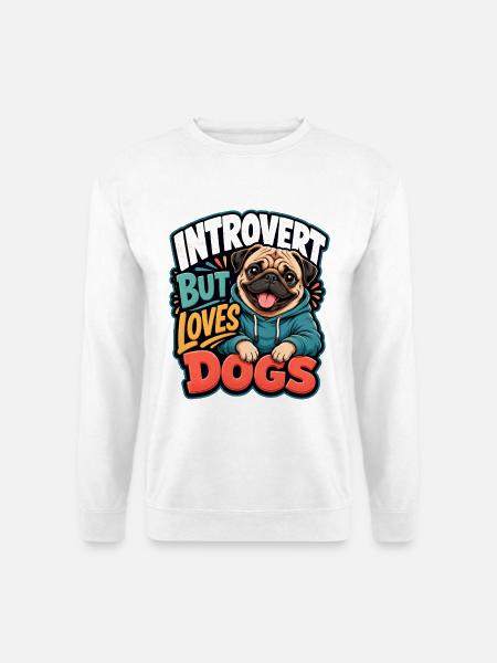 Mops - Unisex Pullover - Weiß