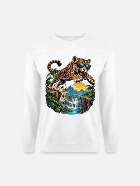 Actionreicher Jaguar für kleine Abenteurer  - Unisex Pullover - Weiß