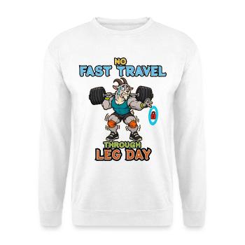 Kein Fast-Travel-through Leg Day Goat Gamer - Unisex Pullover - Weiß - Vorne - Alina (178cm) & Michal (187cm)
