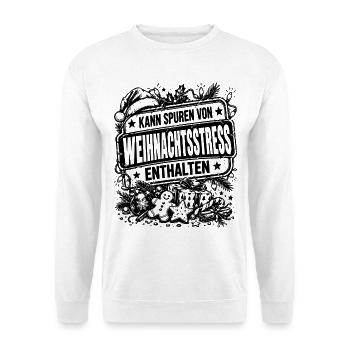 Lustiges Weihnachtsstress Geschenk - Unisex Pullover - Weiß - Vorne - Alina (178cm) & Michal (187cm)