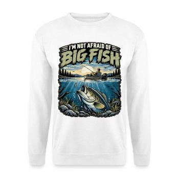 I’m Not Afraid of Big Fish - Unisex Pullover - Weiß - Vorne - Alina (178cm) & Michal (187cm)