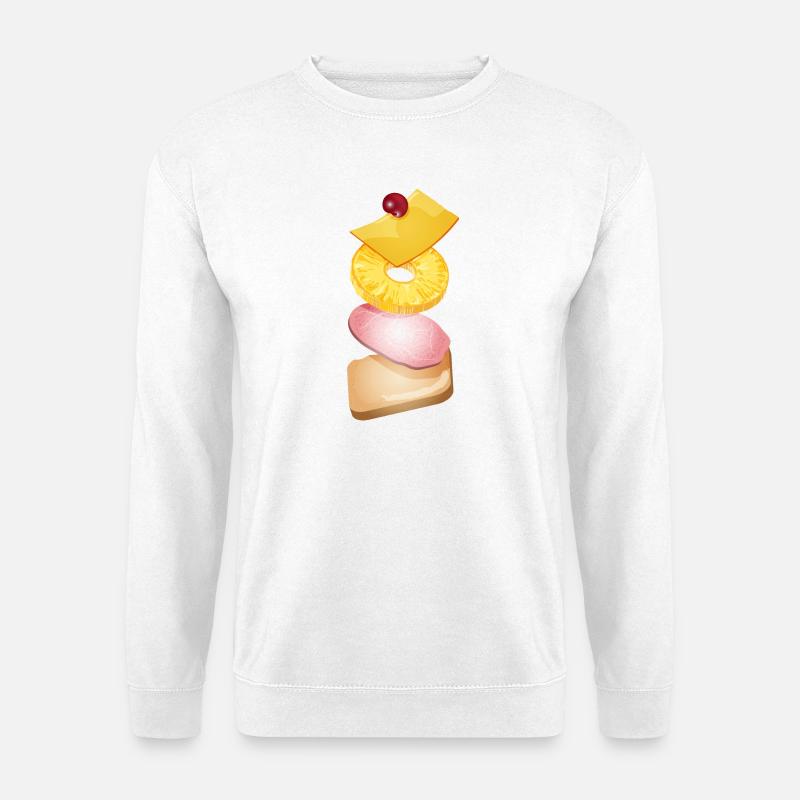 Ananas,Käse,Schinken und Toastbrot -Toast Hawaii - Unisex Pullover - Weiß