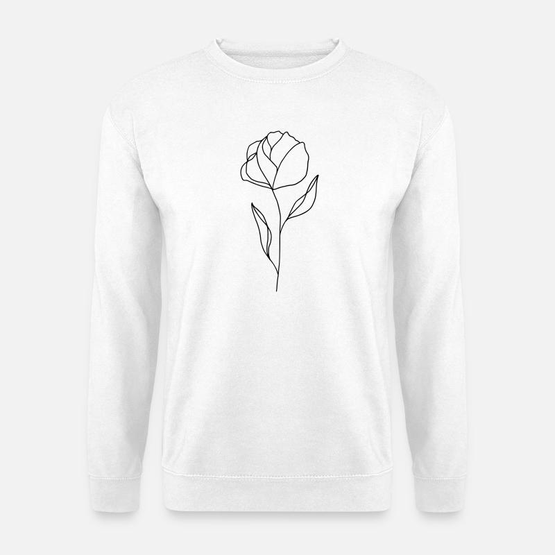 Blume gezeichnet - Unisex Pullover - Weiß