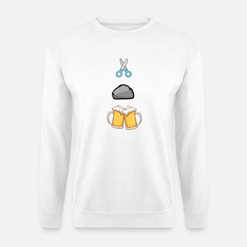 Schere Stein Paarbiier - Unisex Pullover - Weiß