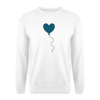Blue Heart Balloon Balloon Valentine's Day - Unisex Sweatshirt - white - Front