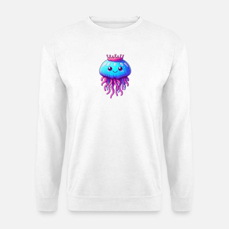 Eine Qualle mit Krone - Unisex Pullover - Weiß