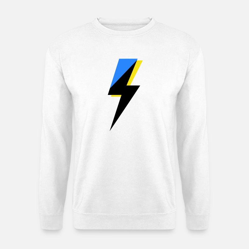 Blaue und gelbe Geometrie - Unisex Pullover - Weiß