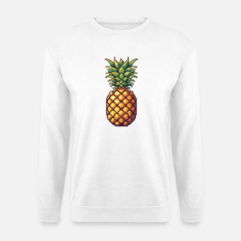 Pixel Ananas Retro Pixelkunst - Unisex Pullover - Weiß