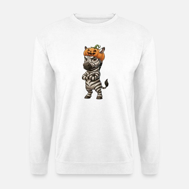 Grim Zebra Halloween Pouting Arms - Unisex Sweatshirt - white