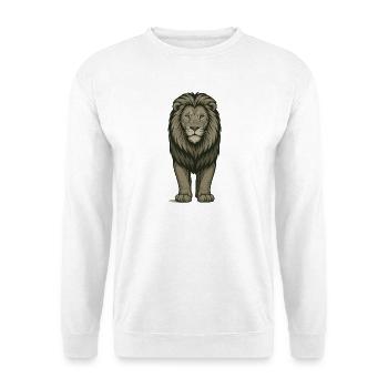 Majestic lion in powerful illustration - Unisex Sweatshirt - white - Front