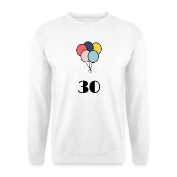 30. 30 ANS. 30e ANNIVERSAIRE. ANNIVERSAIRE 30 ANS. - Sweat-shirt Unisexe - blanc - Devant