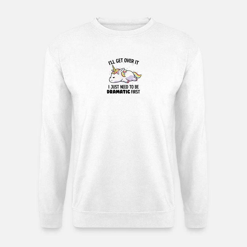 Schlafendes Drama Einhorn - Unisex Pullover - Weiß
