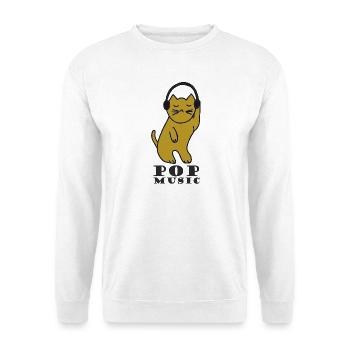 Cat DJ with headphones - Unisex Sweatshirt - white - Front