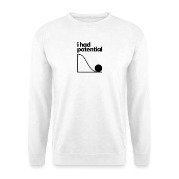 Potentiel inexploité – Motif de courbe, physique, humour - Sweat-shirt Unisexe - blanc - Devant