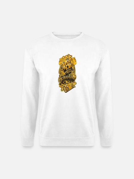 Goldene Graffiti HipHop BoomBox - Unisex Pullover - Weiß