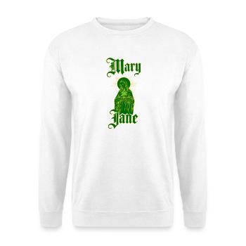 Vintage Mary Jane — 4:20 Gothic Cannabis Ritual - Unisex Pullover - Weiß - Vorne - Alina (178cm) & Michal (187cm)