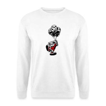 Kassettenjunge - Unisex Pullover - Weiß - Vorne - Alina (178cm) & Michal (187cm)
