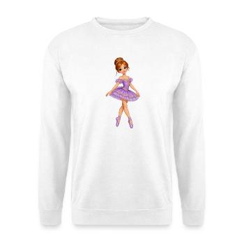Lavendel Prinzessin Ballett Design - Unisex Pullover - Weiß - Vorne - Alina (178cm) & Michal (187cm)
