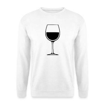 Wein Weinglas Geschenk Weintrinker - Unisex Pullover - Weiß - Vorne - Alina (178cm) & Michal (187cm)
