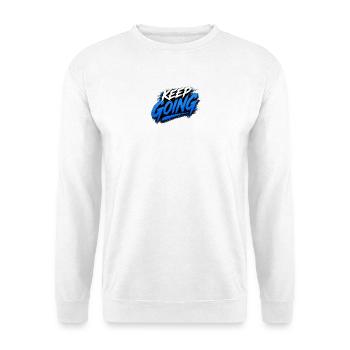 Weiter so, Graffiti-Boost - Unisex Pullover - Weiß - Vorne - Alina (178cm) & Michal (187cm)