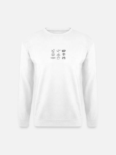 Boo Halloween Set - Cat Bat Pumpkin Ghost - Unisex Pullover - Weiß