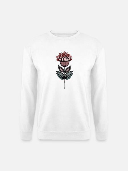 Handgezeichnete Blütenoase - Unisex Sweatshirt - white