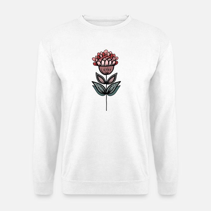 Handgezeichnete Blütenoase - Unisex Sweatshirt - white