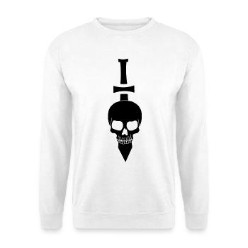 Black skull and sword - Unisex Sweatshirt - white - Front