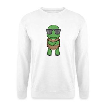 Turtle with sunglasses - Unisex Sweatshirt - white - Front