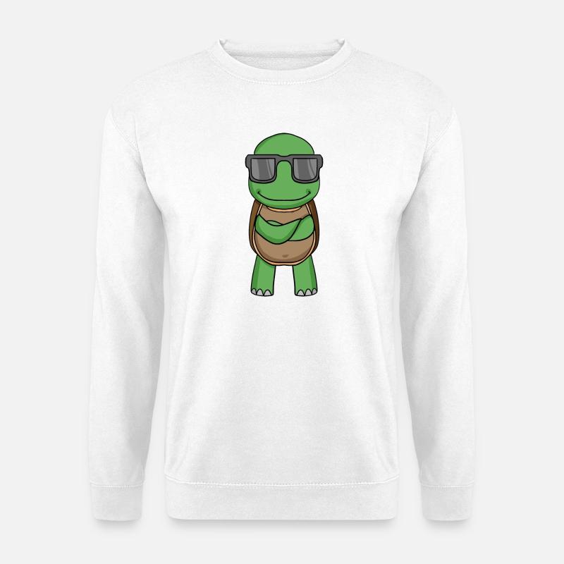 Turtle with sunglasses - Unisex Sweatshirt - white