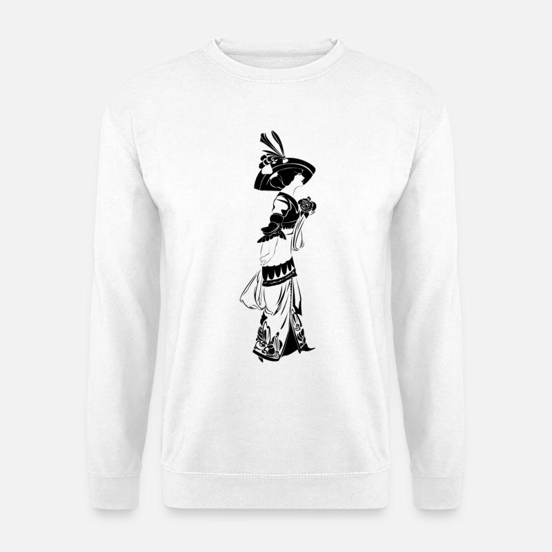 Victorian Elegance mit Blumenmuster - Unisex Pullover - Weiß