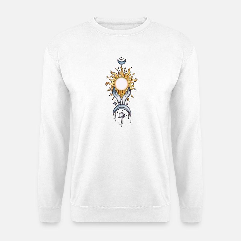Sonne und Mond - Unisex Pullover - Weiß