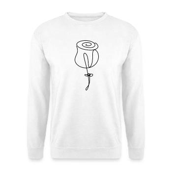 Fleur de rose minimaliste dessinée à la main - Sweat-shirt Unisexe - blanc - Devant