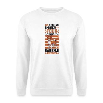 Angeln und Basenji - Unisex Pullover - Weiß - Vorne
