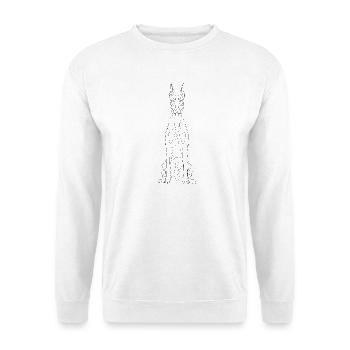 Doberman Outline – Simple Dog Lover Motif - Unisex Sweatshirt - white - Front