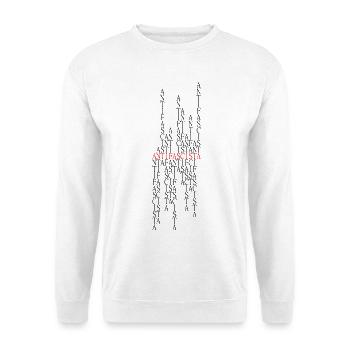 Antifascista Typo Collage rot/schwarz - Unisex Pullover - Weiß - Vorne