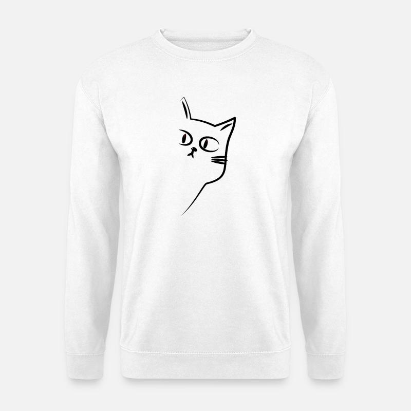 Lustige Katze Katzenliebhaber - Unisex Pullover - Weiß
