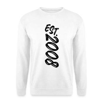 Est. 2008 - Established 2008 - Birthday Gift - Unisex Sweatshirt - white - Front