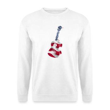 Hawaiian Ukulele Uke American Flag - Unisex Pullover - Weiß - Vorne