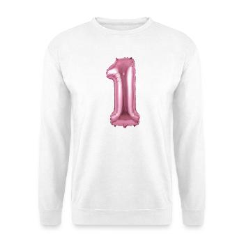 T-shirt d’anniversaire, ballon de premier anniversaire - Sweat-shirt Unisexe - blanc - Devant