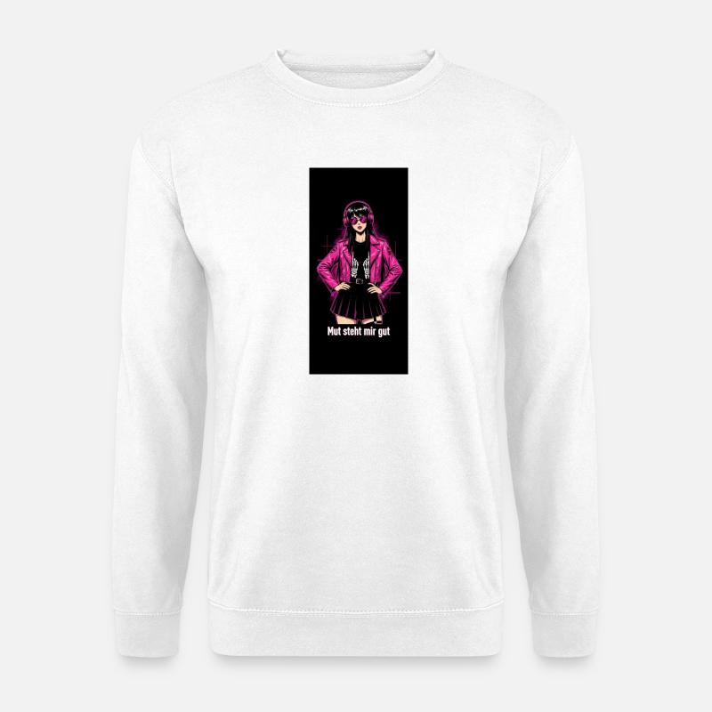 Pink Anime Rocker Girl - Unisex Pullover - Weiß