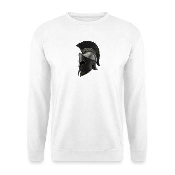 Rostiger Kriegerhelm mit schwarzer Feder - Unisex Pullover - Weiß - Vorne