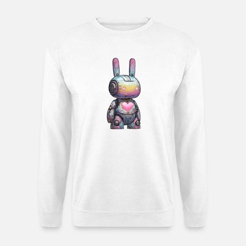 Pastellroboter Herzhart - Unisex Pullover - Weiß