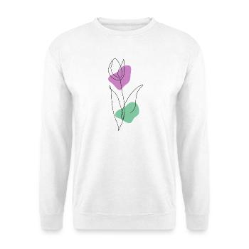 Lineart Tulip with Pastel Shapes - Unisex Sweatshirt - white - Front
