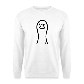 Gans Kopf - Unisex Pullover - Weiß - Vorne - Alina (178cm) & Michal (187cm)