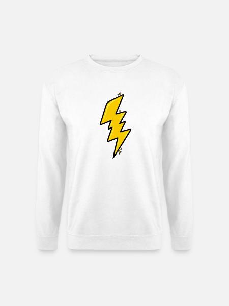 Heller Cartoon Gelber Blitz - Unisex Pullover - Weiß