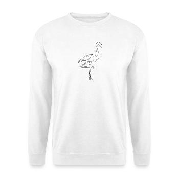 Flamingo Geometrisch - Unisex Pullover - Weiß - Vorne - Alina (178cm) & Michal (187cm)