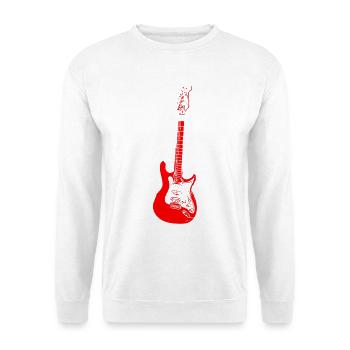 Rotes E-Gitarre Blumenriss - Unisex Pullover - Weiß - Vorne