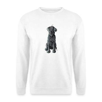 Lustiger Flat Coated Retriever - Hund - Unisex Pullover - Weiß - Vorne